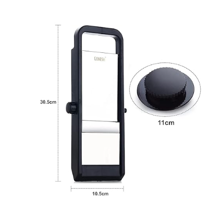 Vegetable Adjustable Plastic Slicer, 1-Piece, Black/Silver image 1