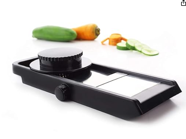Vegetable Adjustable Plastic Slicer, 1-Piece, Black/Silver image 2