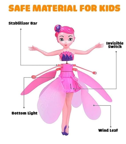 ODXO Magic Flying Fairy Princess Doll, Sky Dancer Flying Butterfly Elf image 2
