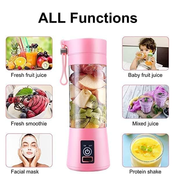 Portable 6-Blade Juicer Blender with Built-In Jar Juice Mixer Bottle image 3