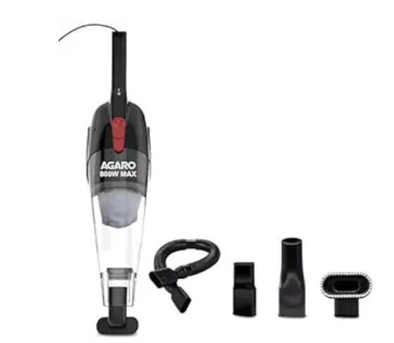 AGARO Regal 800 Watts Handheld Vacuum Cleaner, for Home Use, Dry Vacuuming, 6.5 kPa Suction Power, Lightweight, Lightweight & Durable Body, Small/Mini Size (Black)