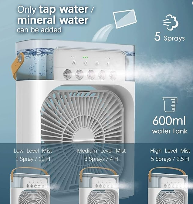Portable Air Cooler Fan with Water Tank & USB Power image 1