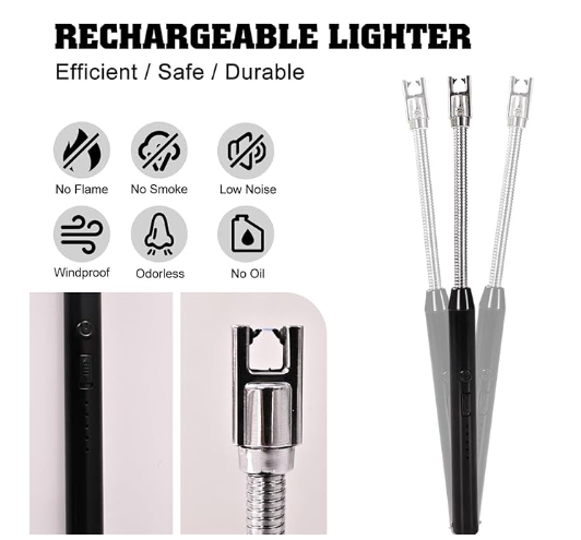 Rechargeable Electric Gas Lighter with 360° Flexible Neck image 2