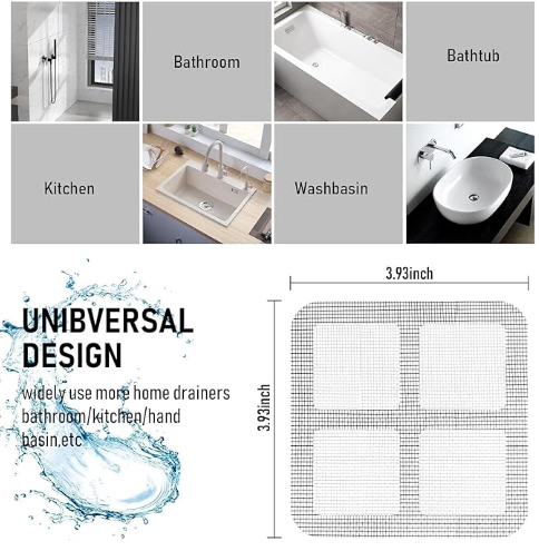 Pack of 20 Disposable Shower Drain Cover Hair Catcher Shower Drain Mesh Stickers, Bathroom, Bathtub Drain Kitchen Floor Sink Strainer Filter image 4