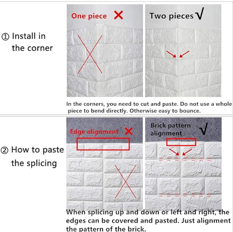 3D Brick Wallpaper PE Foam self Adhesive Brick Design Wall Stickers/DIY Wallpaper for Home Hotel Living Room Bedroom Cafe Deco (70 x 77 cm) - White image 2