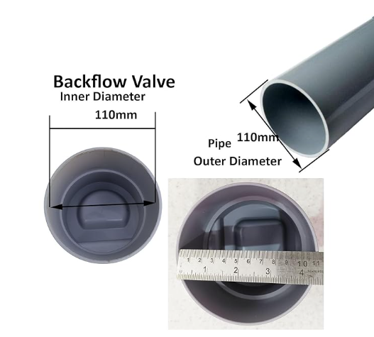 PVC Drain Backflow Valve, Anti Rats Cockroaches, Snakes Backflow Strainer [Drain Cap/Drain Cover/Hose Non Return Water Valve for PVC pipe (110mm (4 inch)) image 2