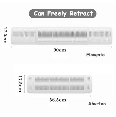 AC Windshild, Plastic Air Conditioner Deflector 22-32 Inches Retractable Air Flow Diverter Adjustable Angle Design Universal Hanging Air Conditioner Wind Deflector Wings for Room Bedroom Office image 2