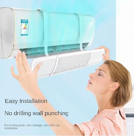 AC Windshild, Plastic Air Conditioner Deflector 22-32 Inches Retractable Air Flow Diverter Adjustable Angle Design Universal Hanging Air Conditioner Wind Deflector Wings for Room Bedroom Office image 3