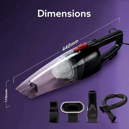 AGARO Regal 800 Watts Handheld Vacuum Cleaner, for Home Use, Dry Vacuuming, 6.5 kPa Suction Power, Lightweight, Lightweight & Durable Body, Small/Mini Size (Black) image 2